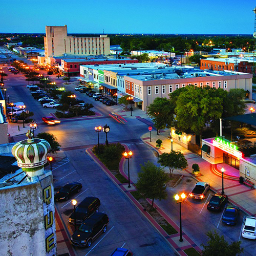 Aerial view of Downtown Bryan